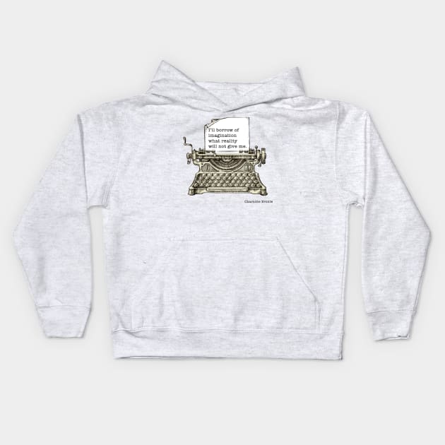 Charlotte Bronte - Imagination Kids Hoodie by The Blue Box